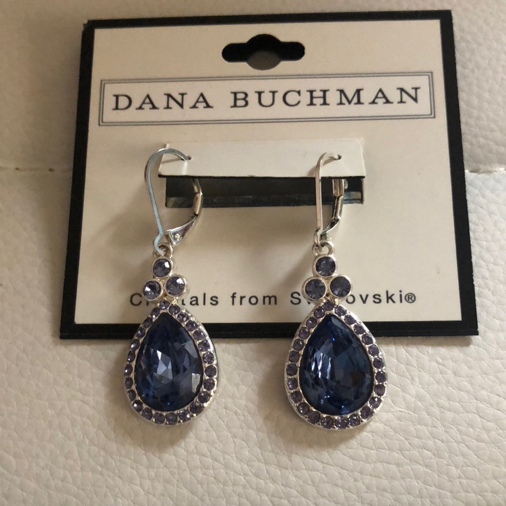 NWT Dana Buchman Blue Crystal Drop Earrings